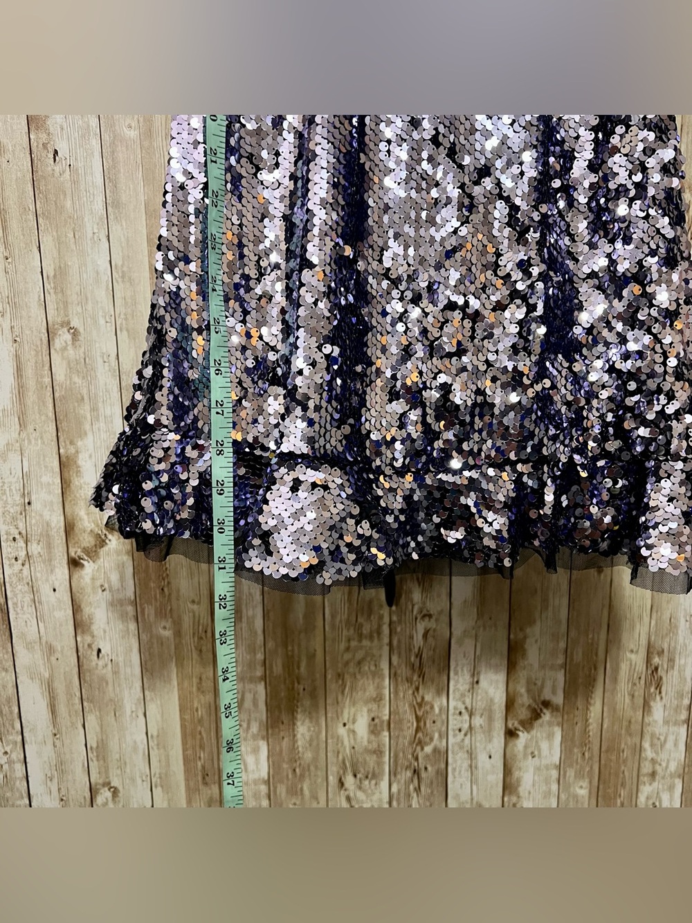 Free People Silver Violet Sequin Open-Back Mini Dress Size 0 - Picture 6 of 10